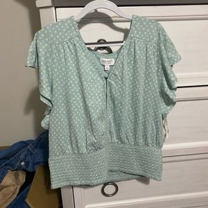 Light blue crop top with little flowers